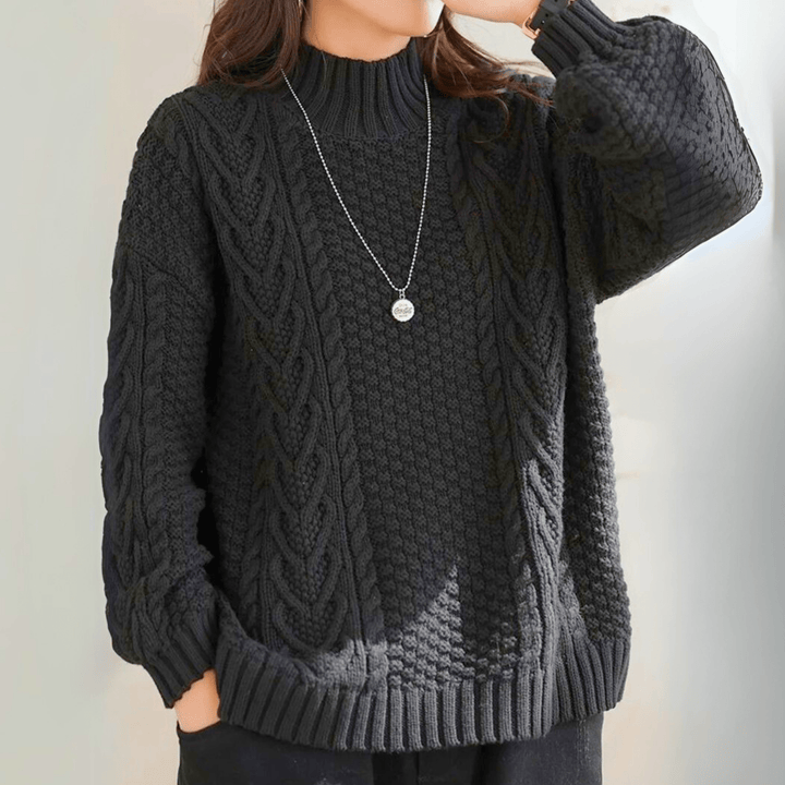 Molvana - Veloura Turtleneck Pullover - 14:175#Black;5:100014064