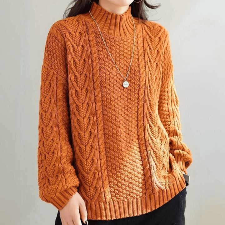 Molvana - Veloura Turtleneck Pullover - 14:193#Reddish Brown;5:100014064