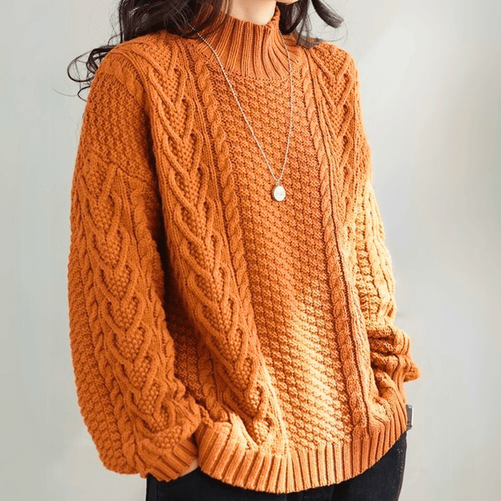 Molvana - Veloura Turtleneck Pullover - 14:193#Reddish Brown;5:100014064