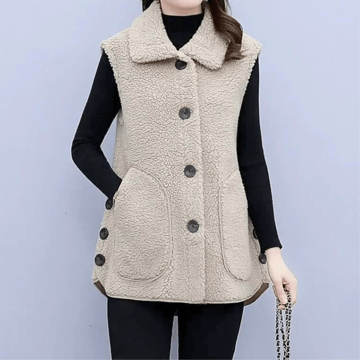 Molvana - Velvique Sleeveless Coat - 14:200004890#light khaki;5:200000991