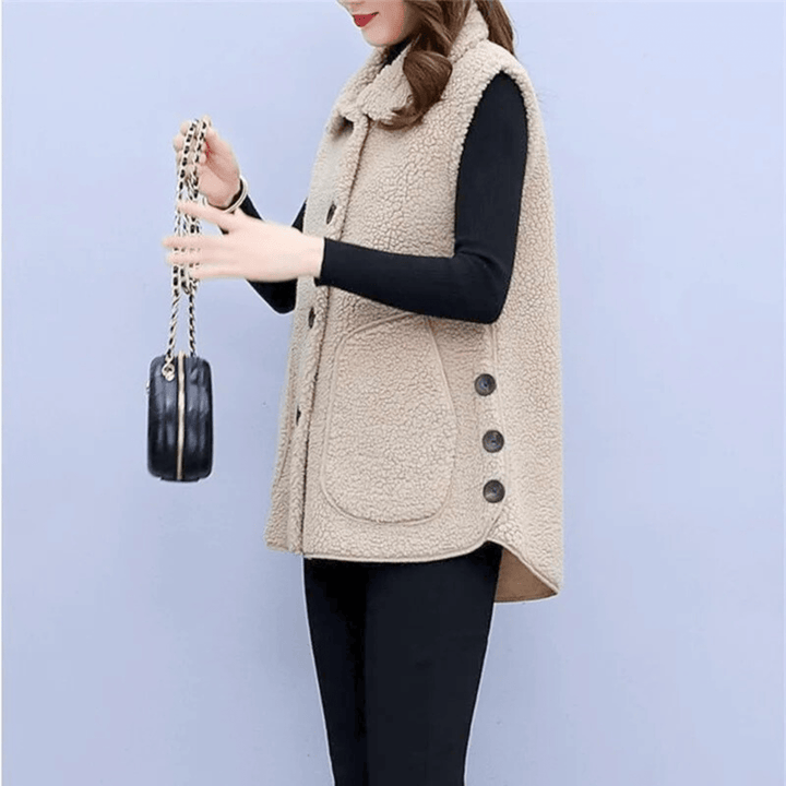 Molvana - Velvique Sleeveless Coat - 14:200004890#light khaki;5:200000991