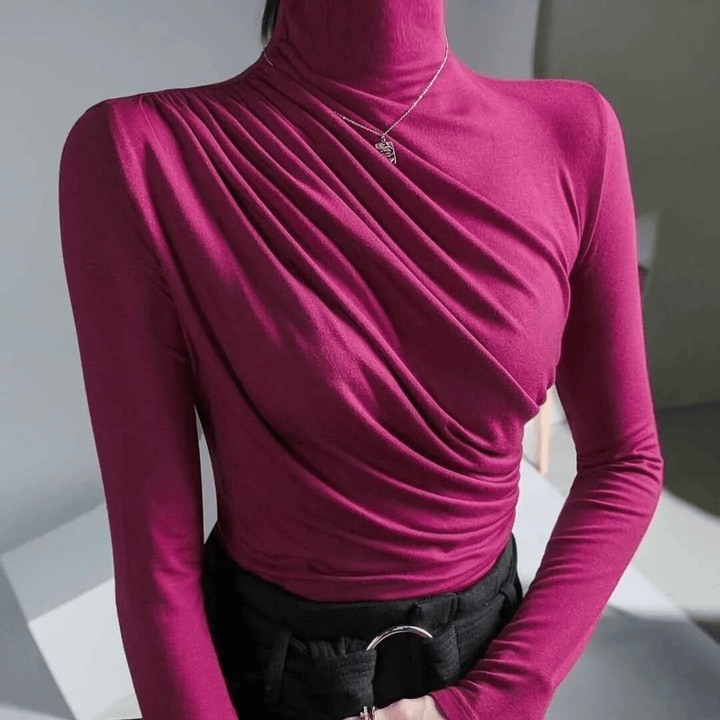 Molvana - Velvique Stretch Turtleneck - 14:173#jam color;5:4183#3XL
