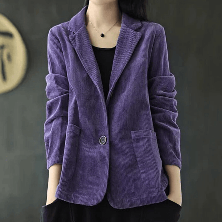 Molvana - VivaBelle Corduroy Blazer - 14:173#purple;5:100014064