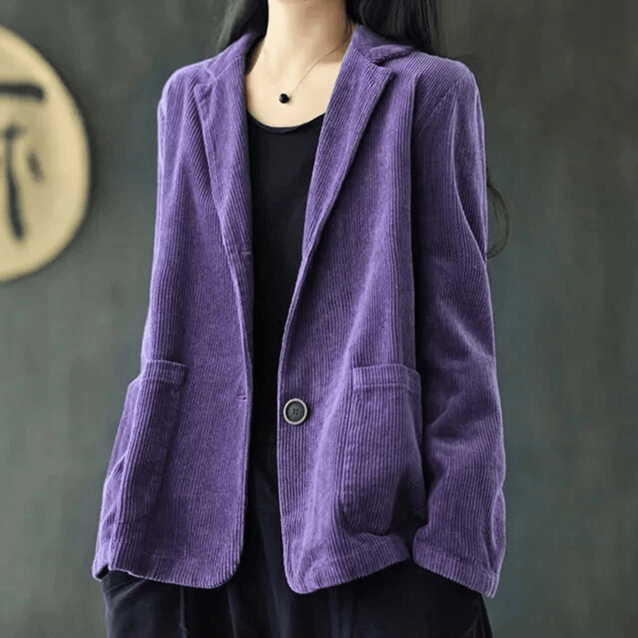 Molvana - VivaBelle Corduroy Blazer - 14:173#purple;5:100014064