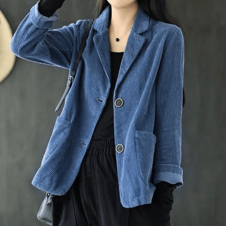 Molvana - VivaBelle Corduroy Blazer - 14:771#Blue;5:100014064