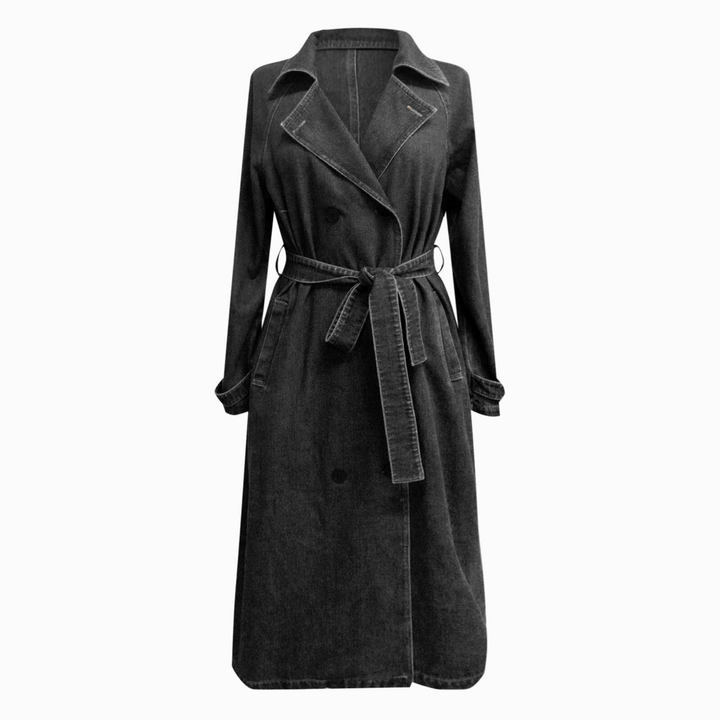 Molvana - VivaBelle Denim Trench Coat - 14:193#Black;200007763:201336100;5:100014064