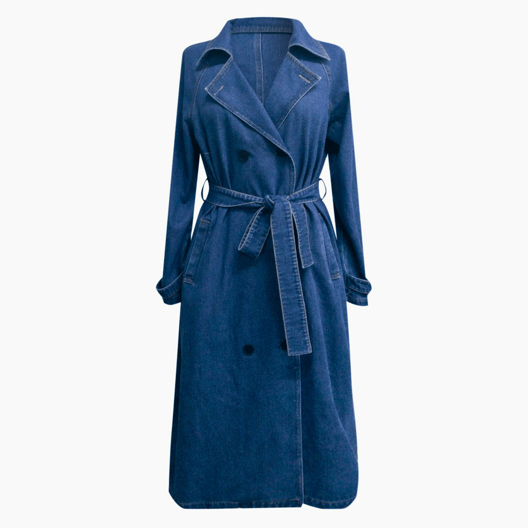 Molvana - VivaBelle Denim Trench Coat - 14:193#Black;200007763:201336100;5:100014064