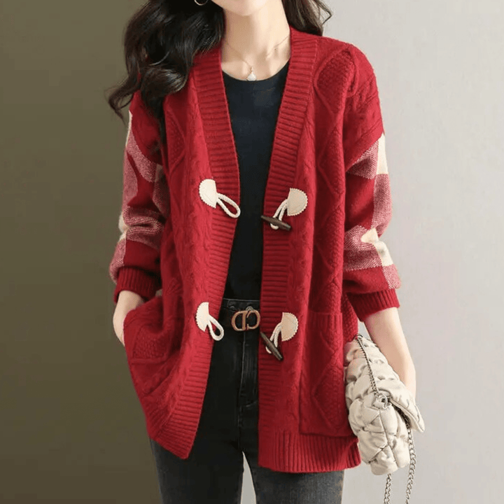 Molvana - VivaBelle Mid - Long Cardigan - 14:10#red;5:4183