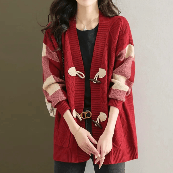 Molvana - VivaBelle Mid - Long Cardigan - 14:10#red;5:4183
