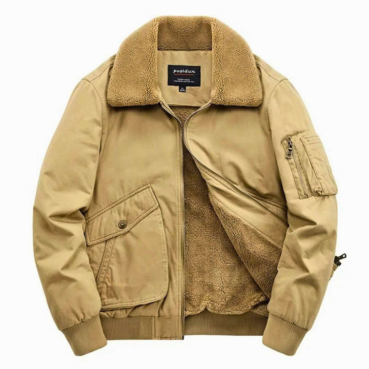 Molvana - Nordic Fur Collar Bomber - 14:771#khaki;5:200000991