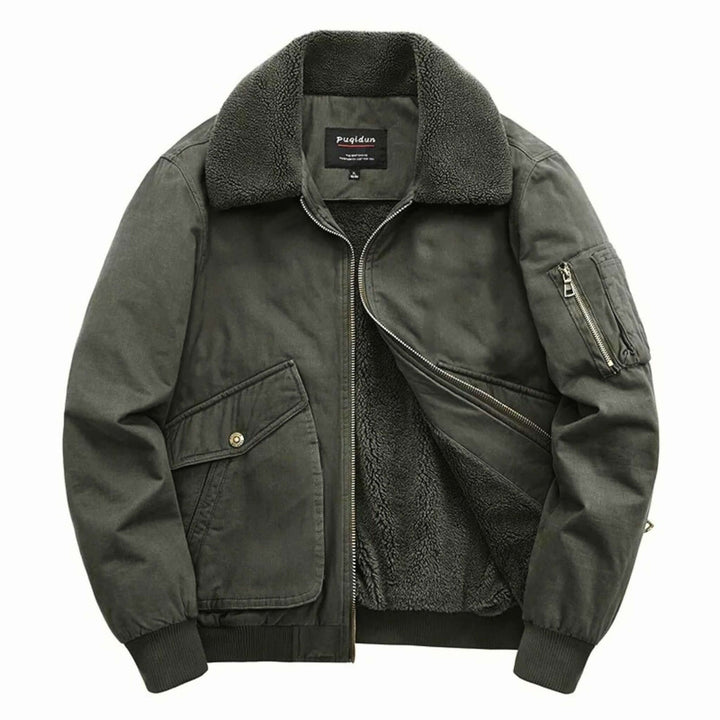 Molvana - Nordic Fur Collar Bomber - 14:193#Army Green;5:361386