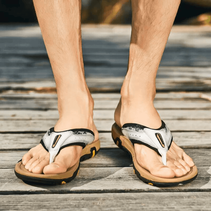 Nortvale - AeroStep Leather Slippers - 14:29#White;200000124:200000898