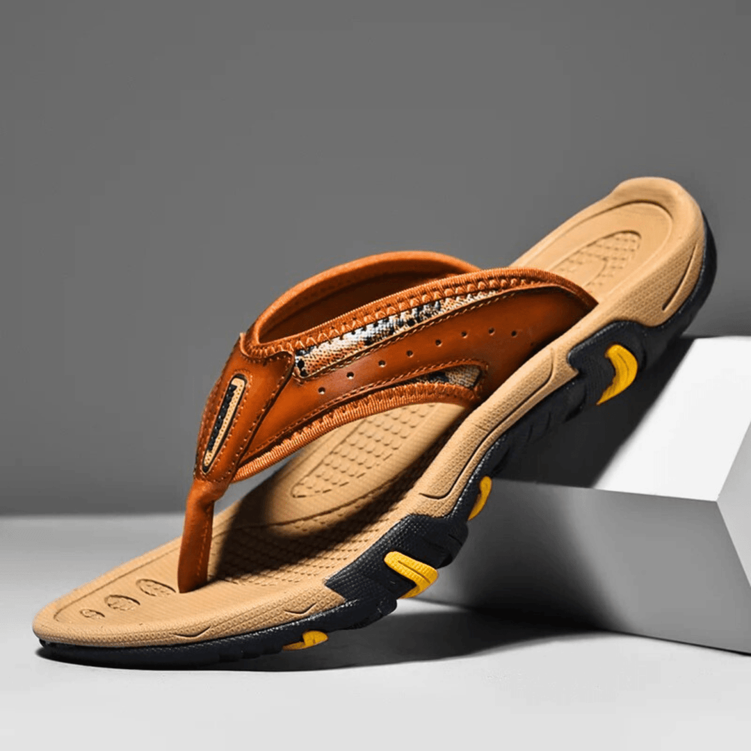 Nortvale - AeroStep Leather Slippers - 14:365458#Red Brown;200000124:200000898