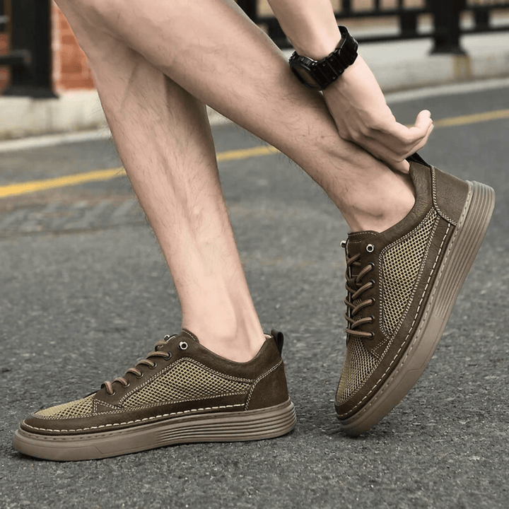 Nortvale - AirMesh Genuine Leather Sneakers - 14:200001438;200000124:200000334