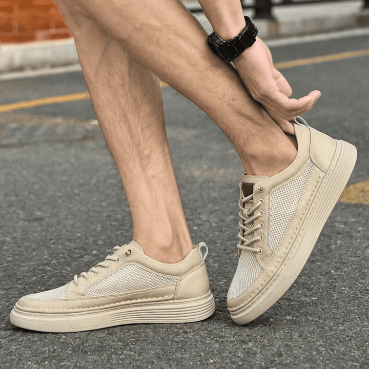 Nortvale - AirMesh Genuine Leather Sneakers - 14:771;200000124:200000334