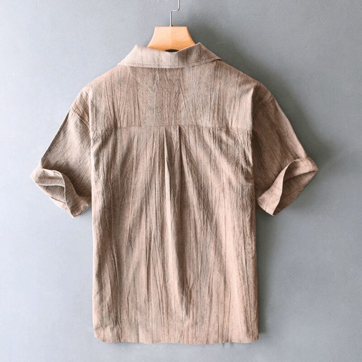 Nortvale - Aurelian Cotton Linen Shirt - 14:771#Coffee;5:361386#Asian M (50 - 60 KG)