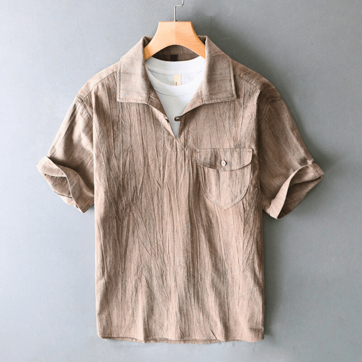 Nortvale - Aurelian Cotton Linen Shirt - 14:771#Coffee;5:361386#Asian M (50 - 60 KG)