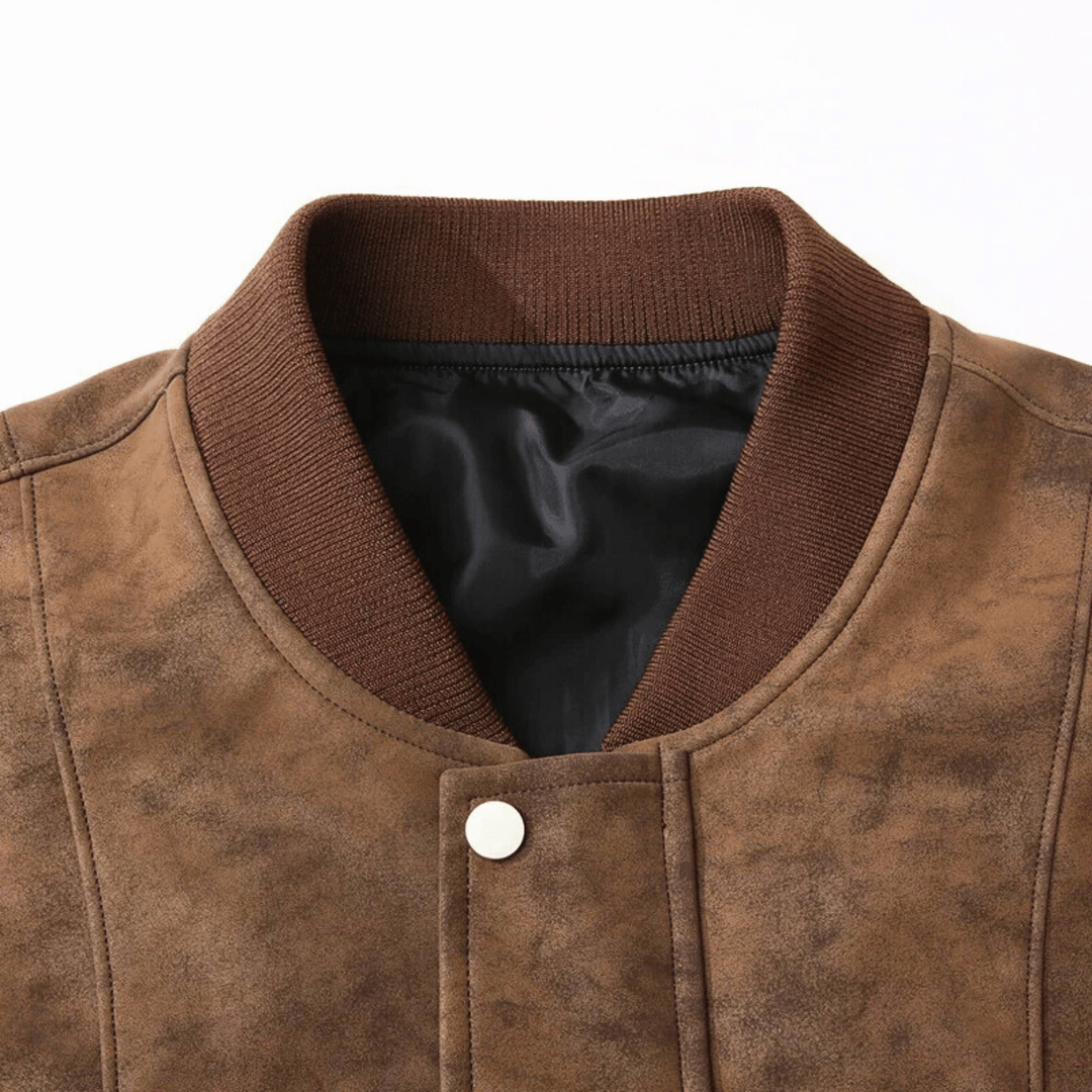 Nortvale - Baseball Suede Leather Jacket - 14:193;5:200661036