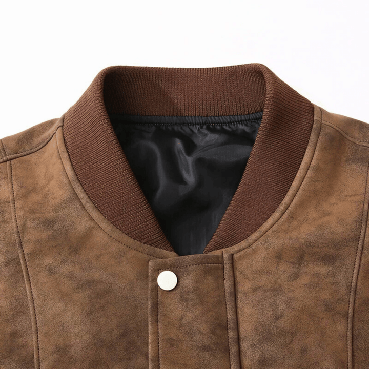 Nortvale - Baseball Suede Leather Jacket - 14:193;5:200661036