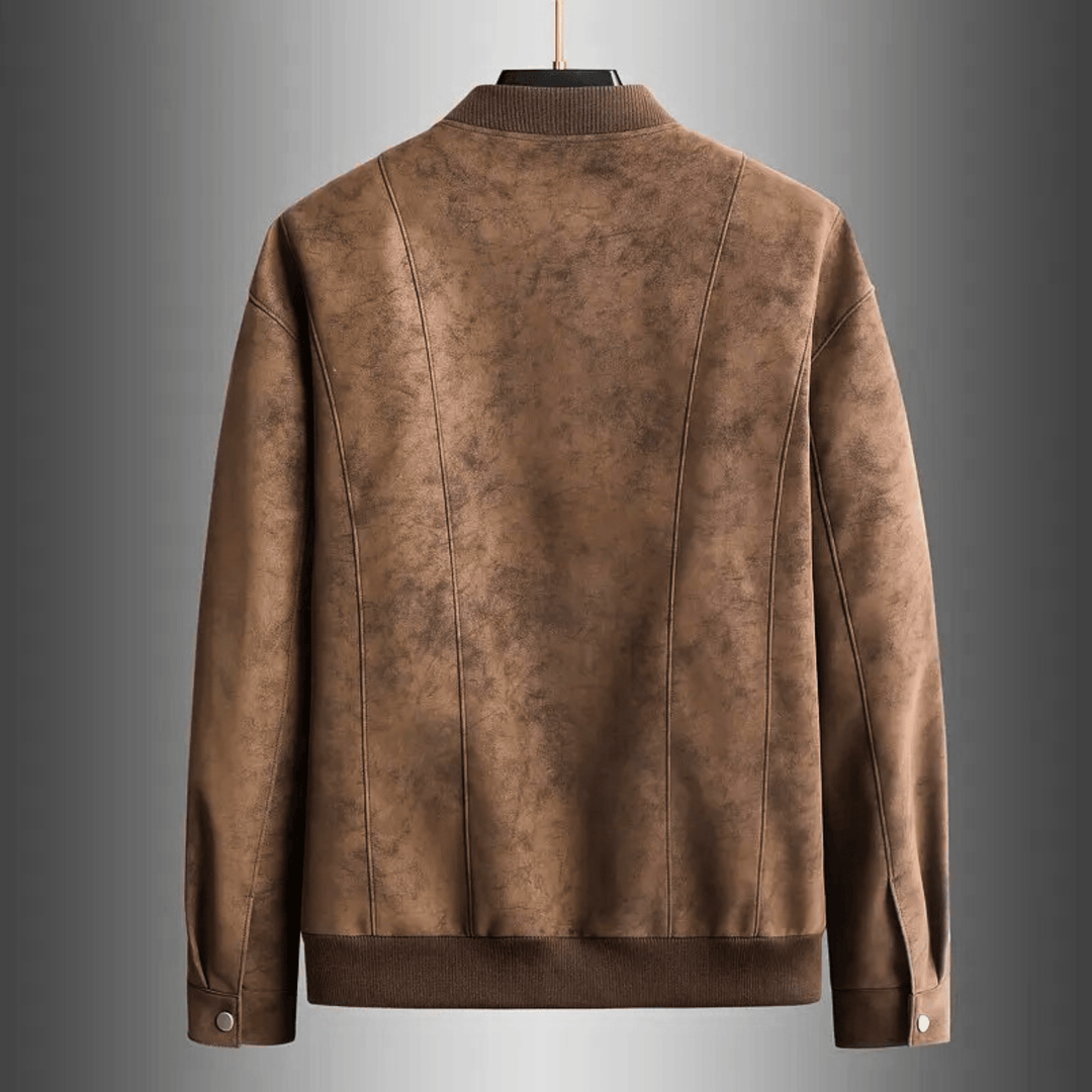Nortvale - Baseball Suede Leather Jacket - 14:200002130#BROWN;5:200661036