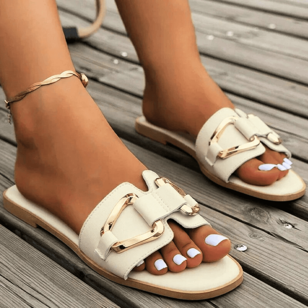 Nortvale - Bliss Metallic Slides - 14:1745#White;200000124:200000333