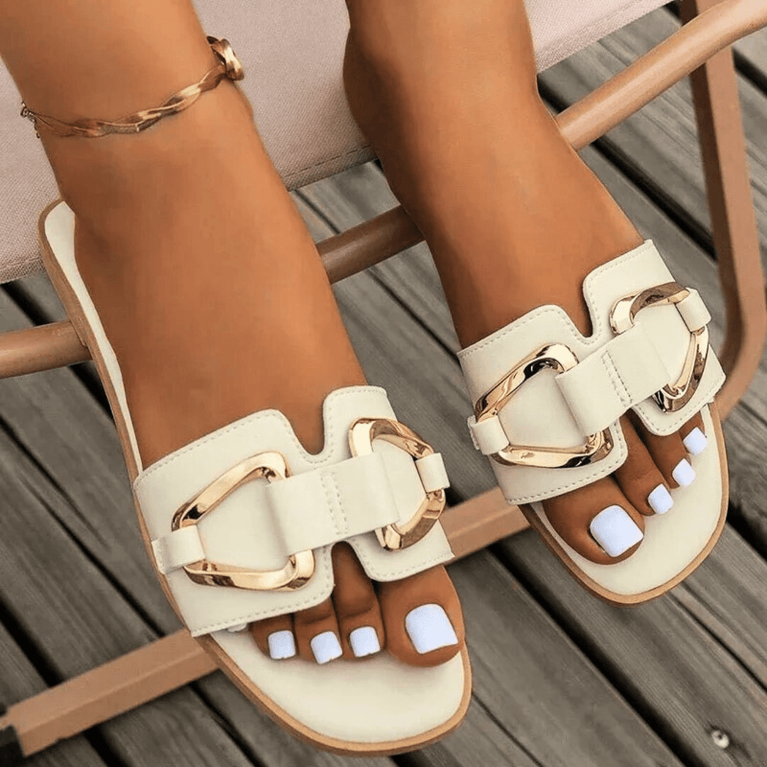 Nortvale - Bliss Metallic Slides - 14:1745#White;200000124:200000333