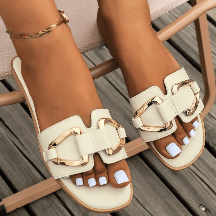 Nortvale - Bliss Metallic Slides - 14:1745#White;200000124:200000333