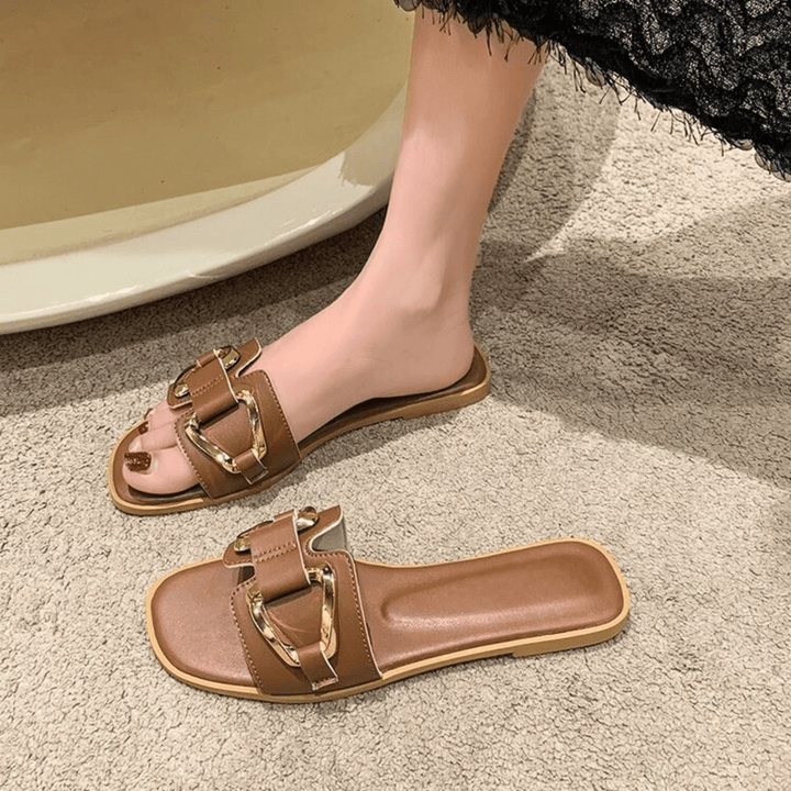 Nortvale - Bliss Metallic Slides - 14:365615#Brown;200000124:200000333