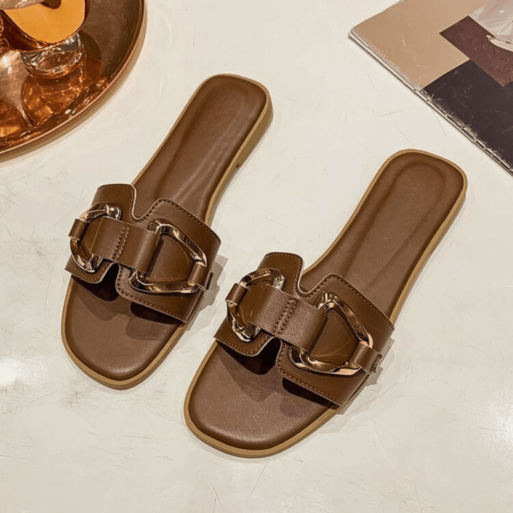 Nortvale - Bliss Metallic Slides - 14:365615#Brown;200000124:200000333