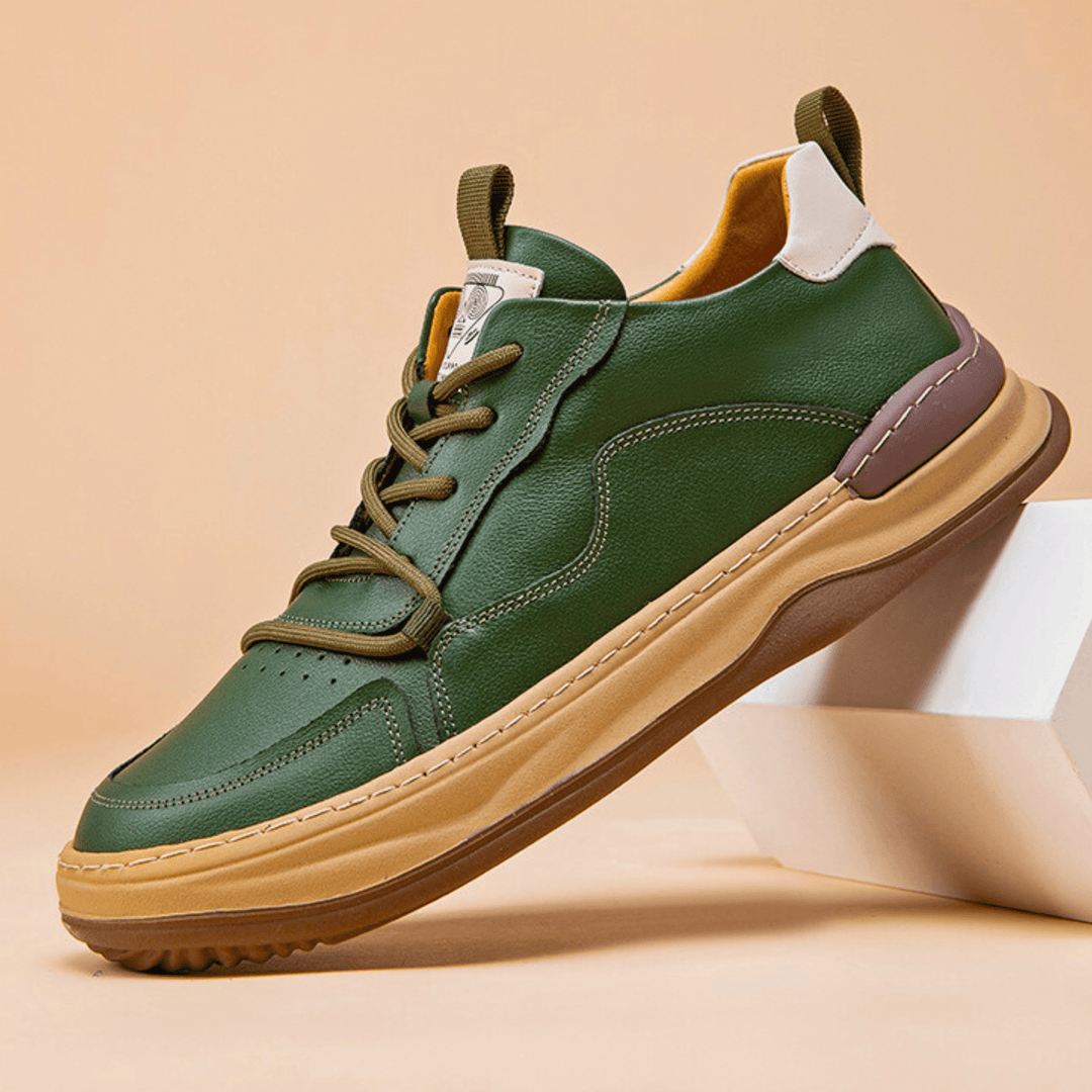 Nortvale - Breeze Genuine Leather Sneakers - 14:173#Green 2303 four seasons;200000124:200000898