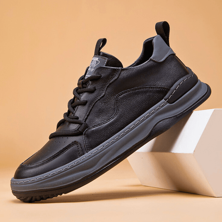 Nortvale - Breeze Genuine Leather Sneakers - 14:193#Black 2303 Hollow;200000124:200000898