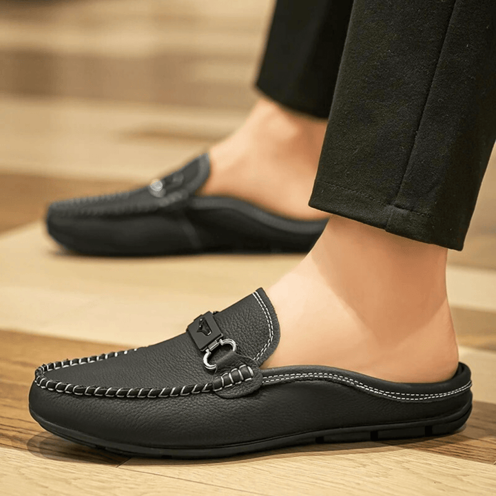 Nortvale - Buckle Genuine Leather Loafers - 14:193#Black;200000124:200000334