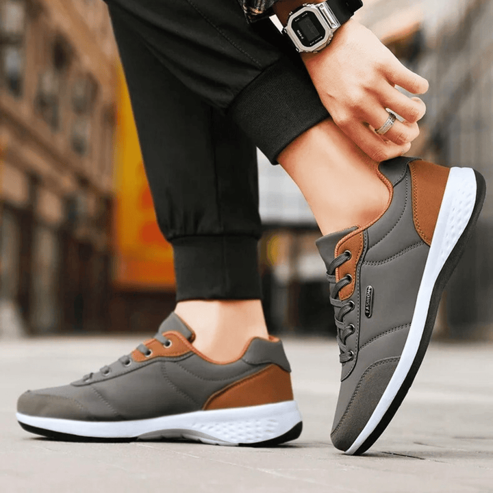 Nortvale - Casual Comfort Leather Sneakers - 14:173#Khaki;200000124:200000364