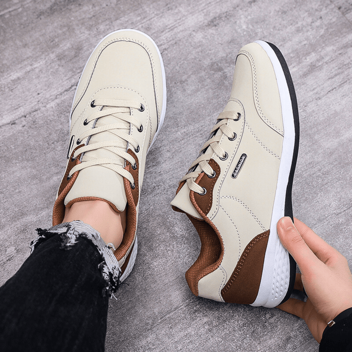 Nortvale - Casual Comfort Leather Sneakers - 14:193#Beige;200000124:200000364