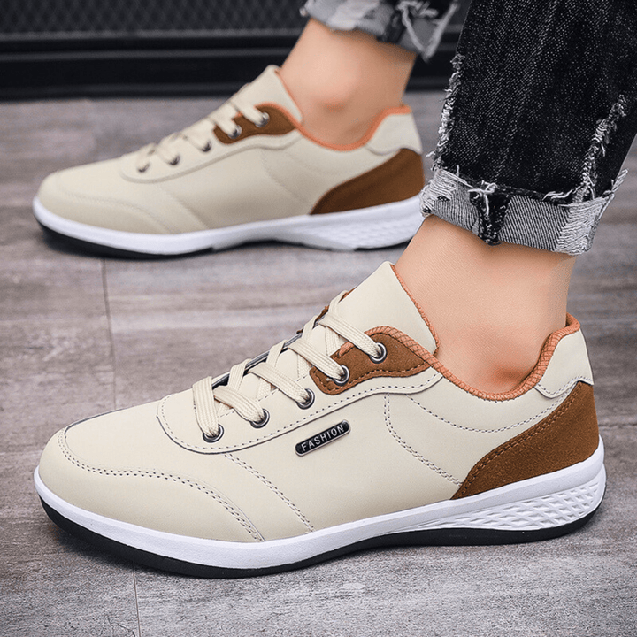 Nortvale - Casual Comfort Leather Sneakers - 14:193#Beige;200000124:200000364