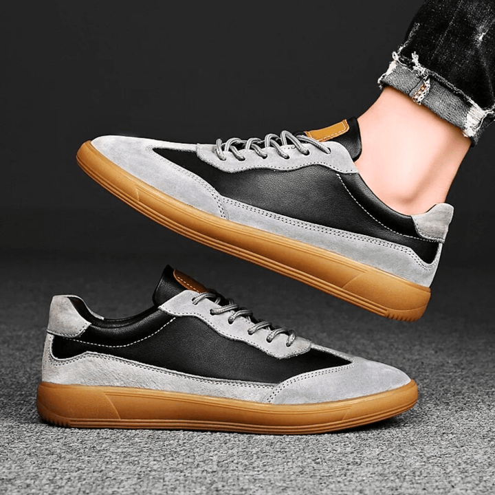 Nortvale - Casual Genuine Leather Sneakers - 14:193#Black;200000124:100010482