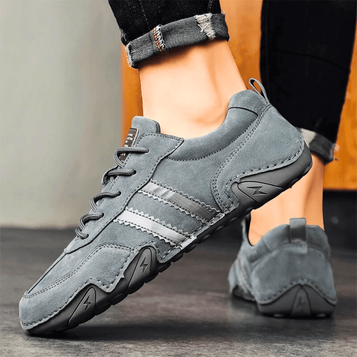 Nortvale - Casual Suede Leather Sneakers - 14:193#Gray;200000124:200000898
