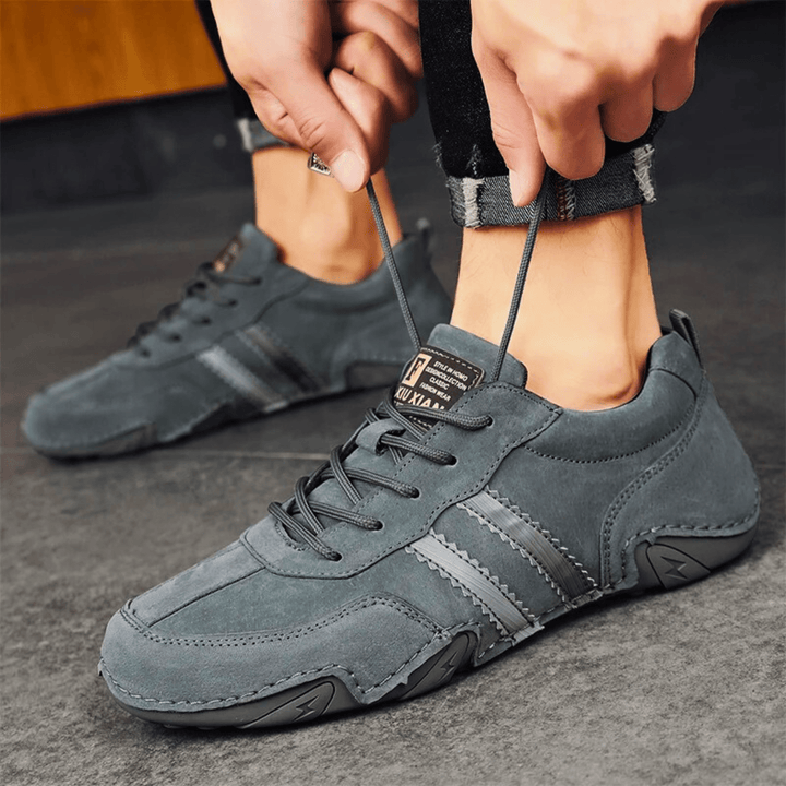 Nortvale - Casual Suede Leather Sneakers - 14:193#Gray;200000124:200000898