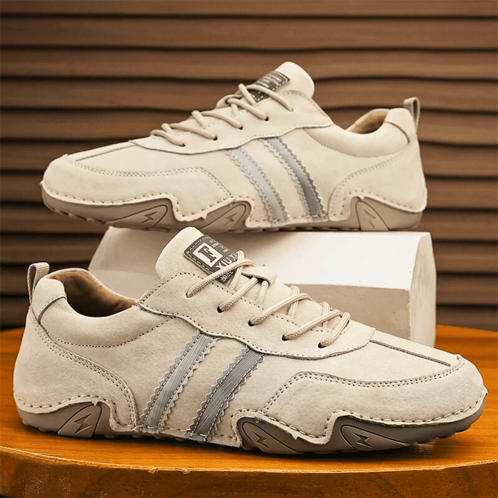 Nortvale - Casual Suede Leather Sneakers - 14:365458#Khaki;200000124:200000898