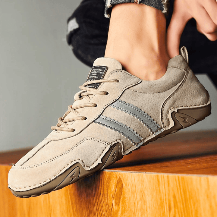 Nortvale - Casual Suede Leather Sneakers - 14:365458#Khaki;200000124:200000898