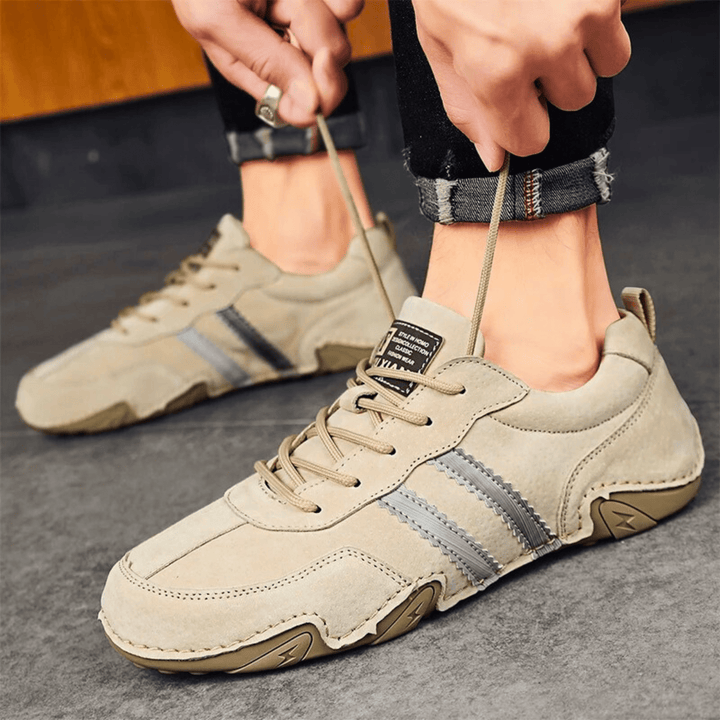 Nortvale - Casual Suede Leather Sneakers - 14:365458#Khaki;200000124:200000898