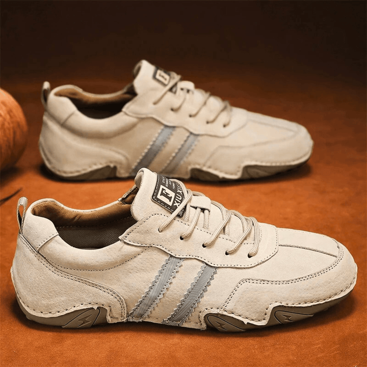Nortvale - Casual Suede Leather Sneakers - 14:365458#Khaki;200000124:200000898