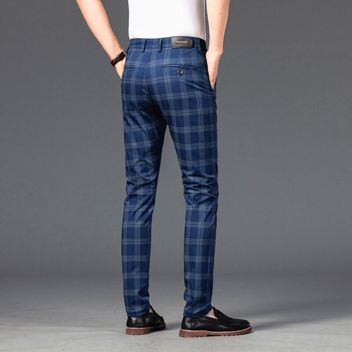 Nortvale - Checkered Slim Fit Business Pants - 14:173;5:200001014