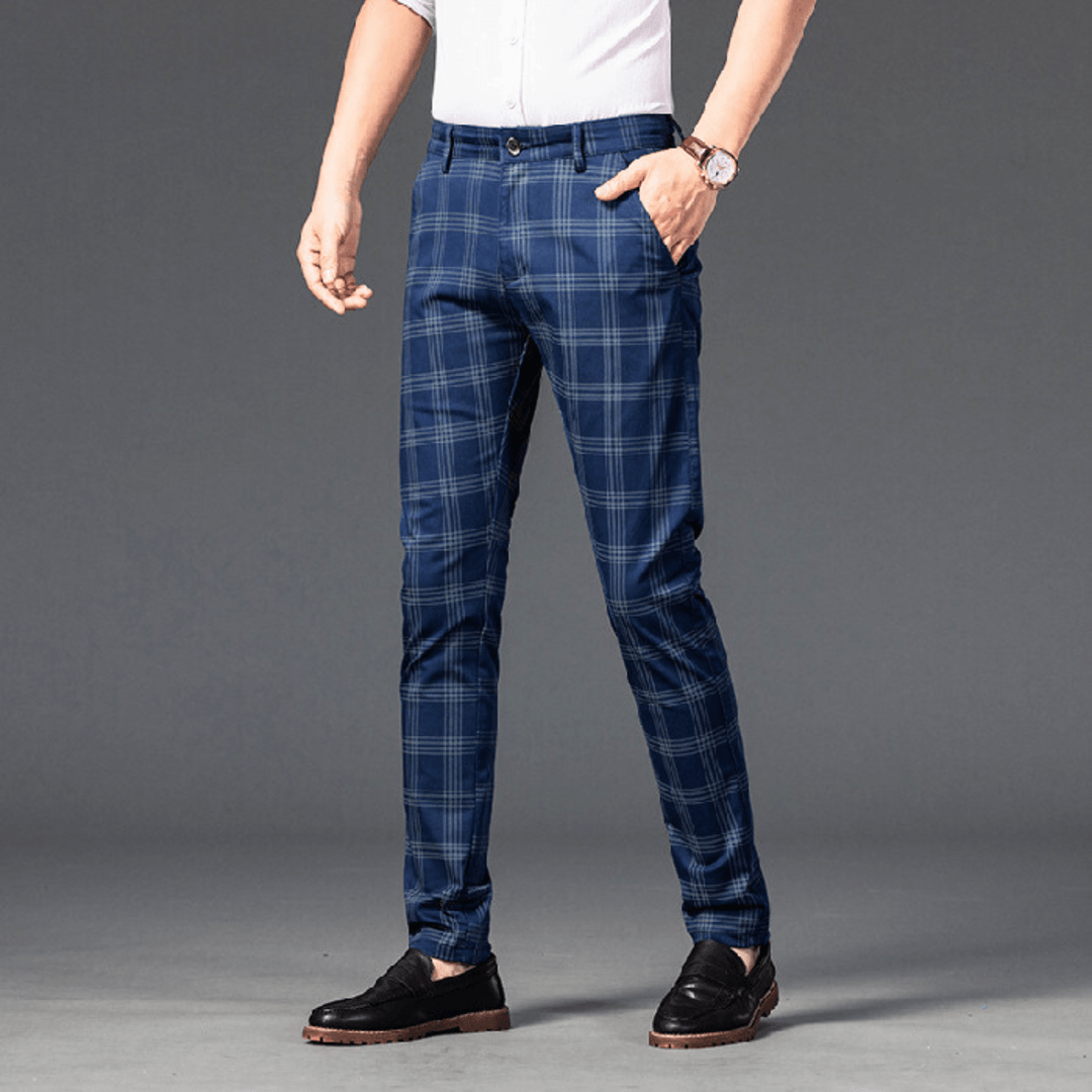 Nortvale - Checkered Slim Fit Business Pants - 14:173;5:200001014