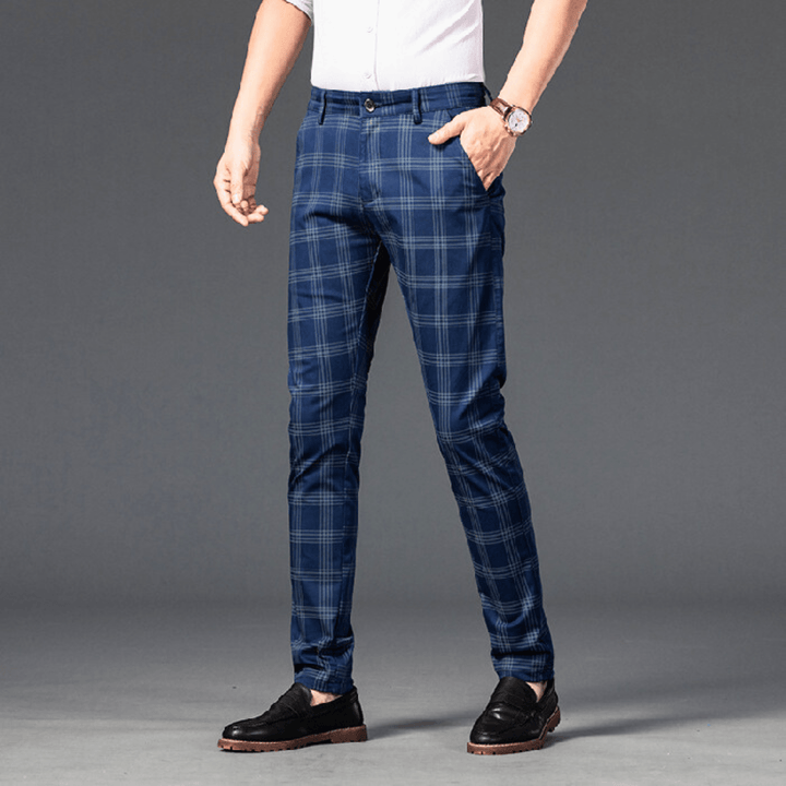 Nortvale - Checkered Slim Fit Business Pants - 14:173;5:200001014