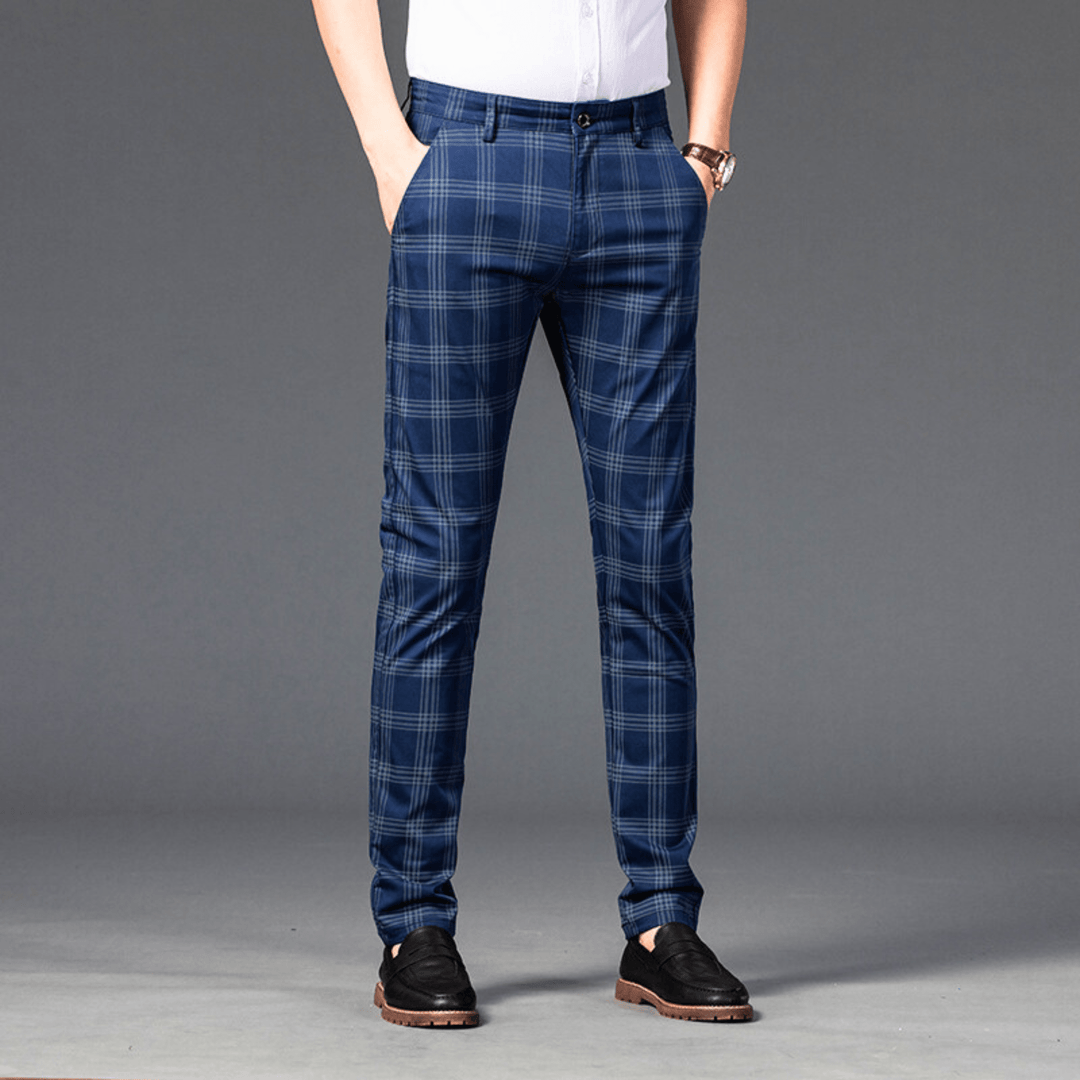 Nortvale - Checkered Slim Fit Business Pants - 14:173;5:200001014