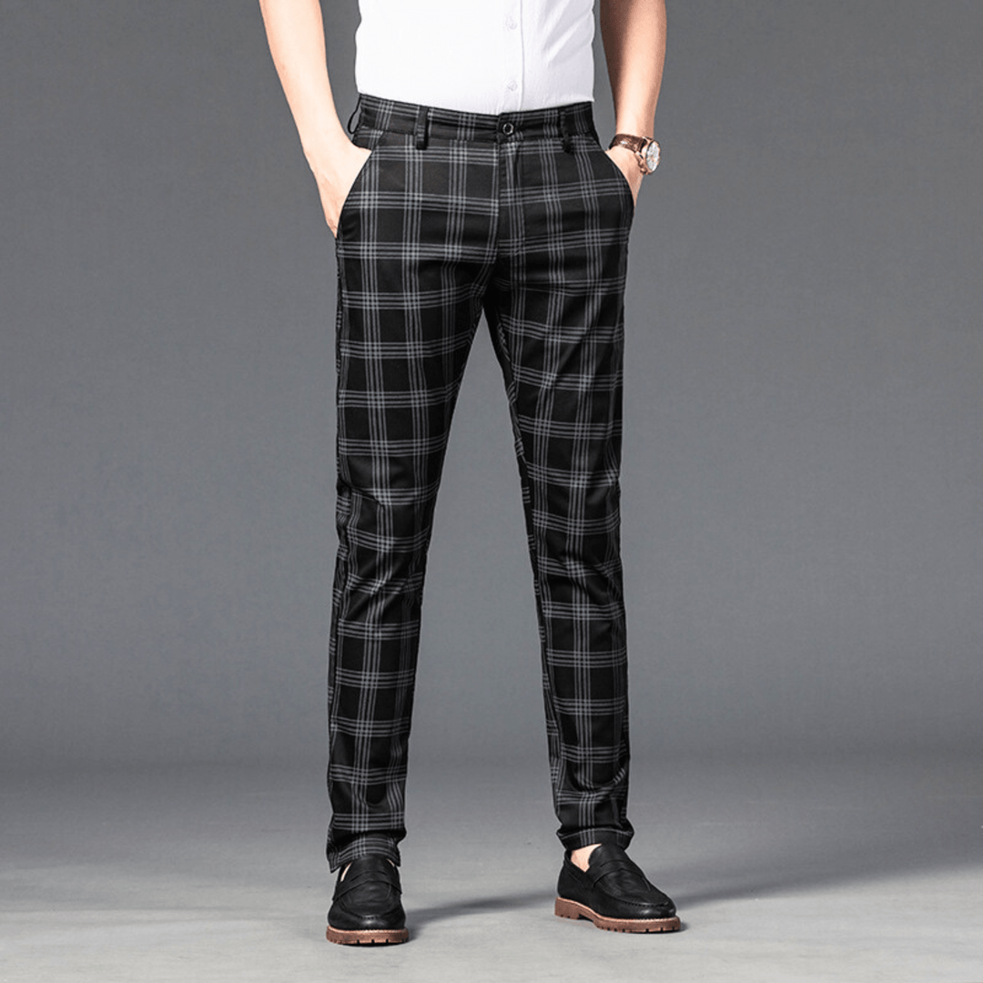 Nortvale - Checkered Slim Fit Business Pants - 14:193;5:200001014