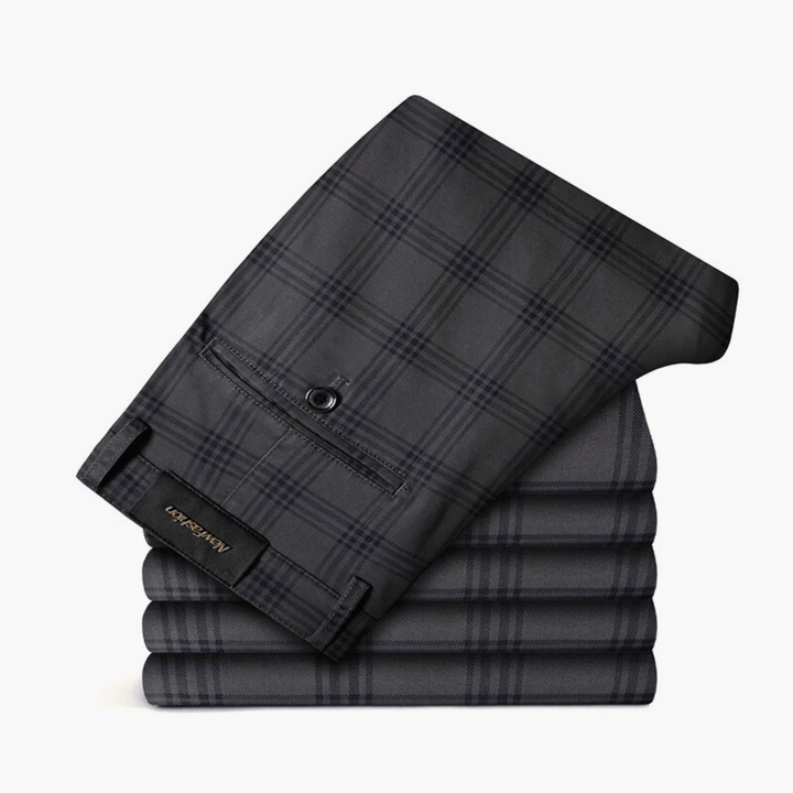 Nortvale - Checkered Slim Fit Business Pants - 14:193;5:200001014