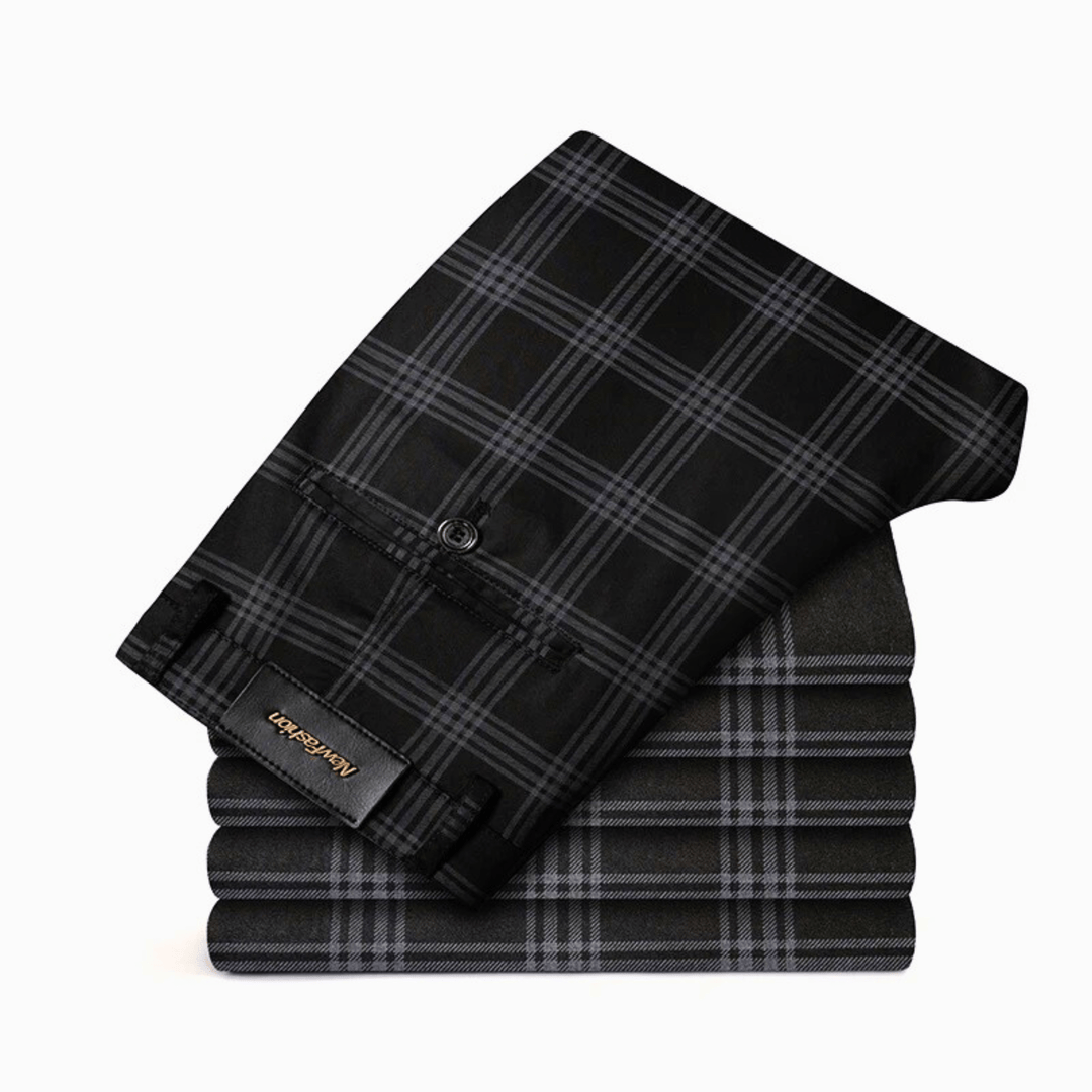 Nortvale - Checkered Slim Fit Business Pants - 14:193;5:200001014