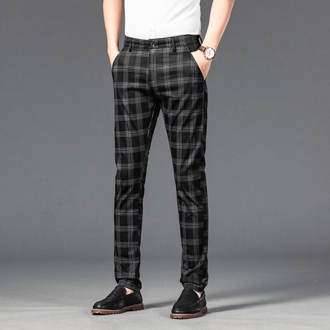Nortvale - Checkered Slim Fit Business Pants - 14:193;5:200001014